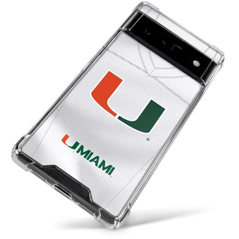 University of Miami White Jersey Google Pixel 6 Clear Case